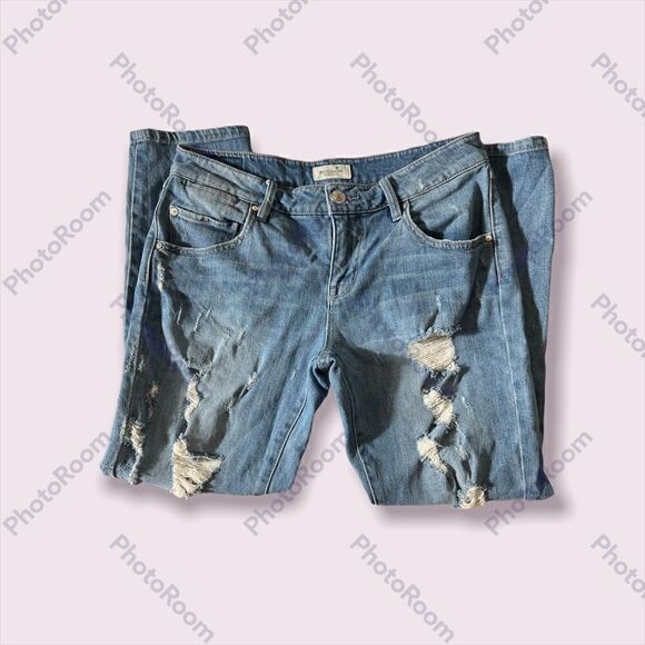 Bootlegger Palm Tree Womens Boyfriend Jeans - Picture 2 of 3